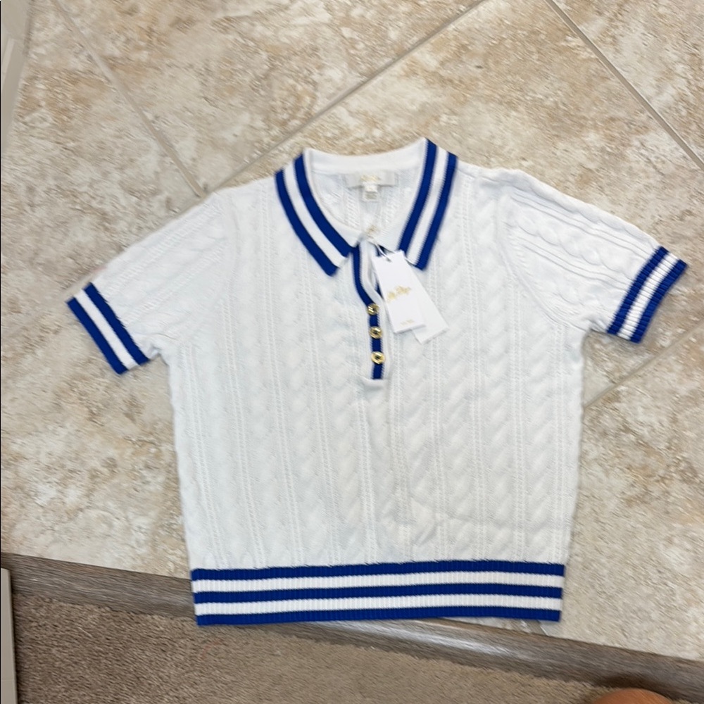 Lilly Pulitzer Suzette Sweater resort White and Martinique Blue